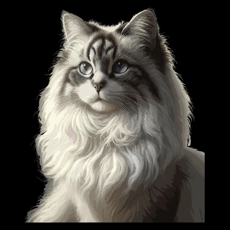 Fluffy Cat Face Portrait