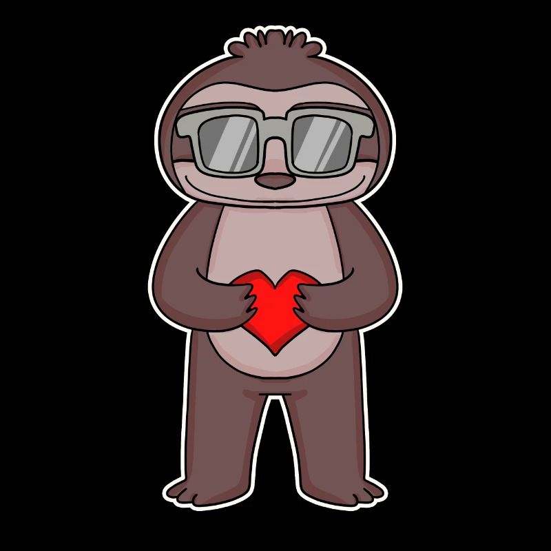 Faultier mit Herz und Brille
