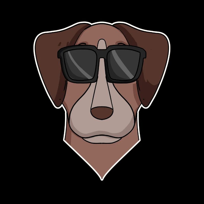 Pointer dog with glasses - cool dog