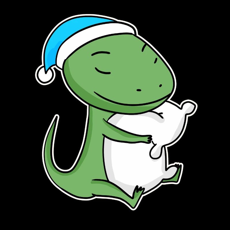 Lizard with pillow and sleepy cap