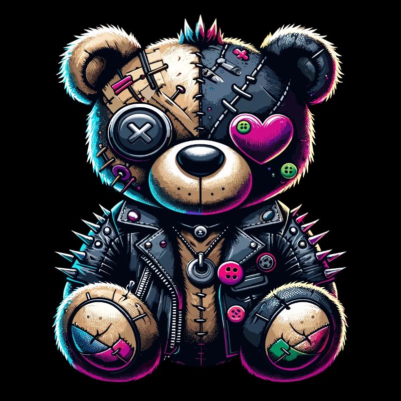 Punk Emo Plush Teddy Bear