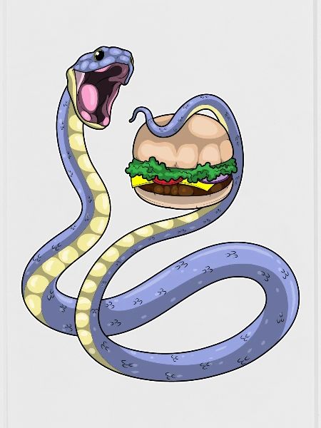 Schlange Cheeseburger