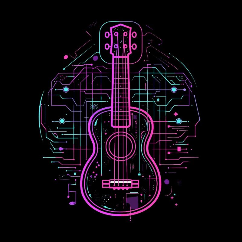 Ukulele Sketch Retro