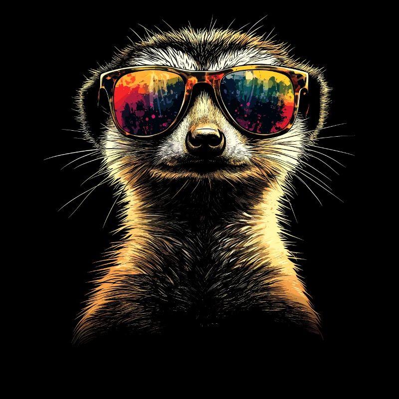 Erdmännchen Sonnenbrille Bunt Süßes Erdmännchen