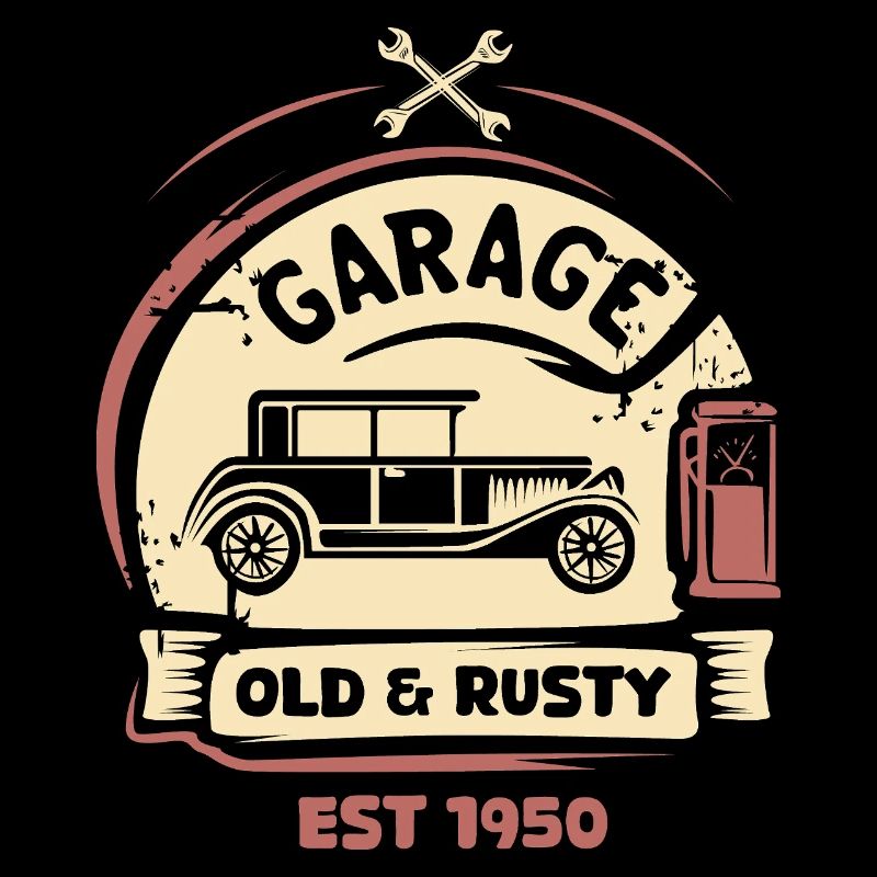Oldtimer Retro-Liebe Klassiker im Blut Garage Logo