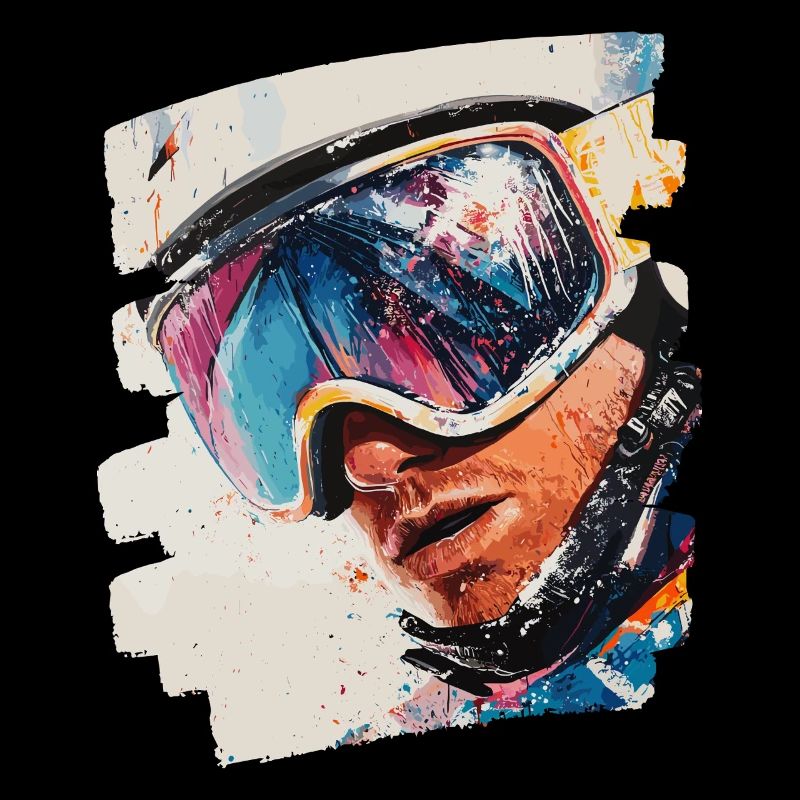 Snowboarder poudreuse
