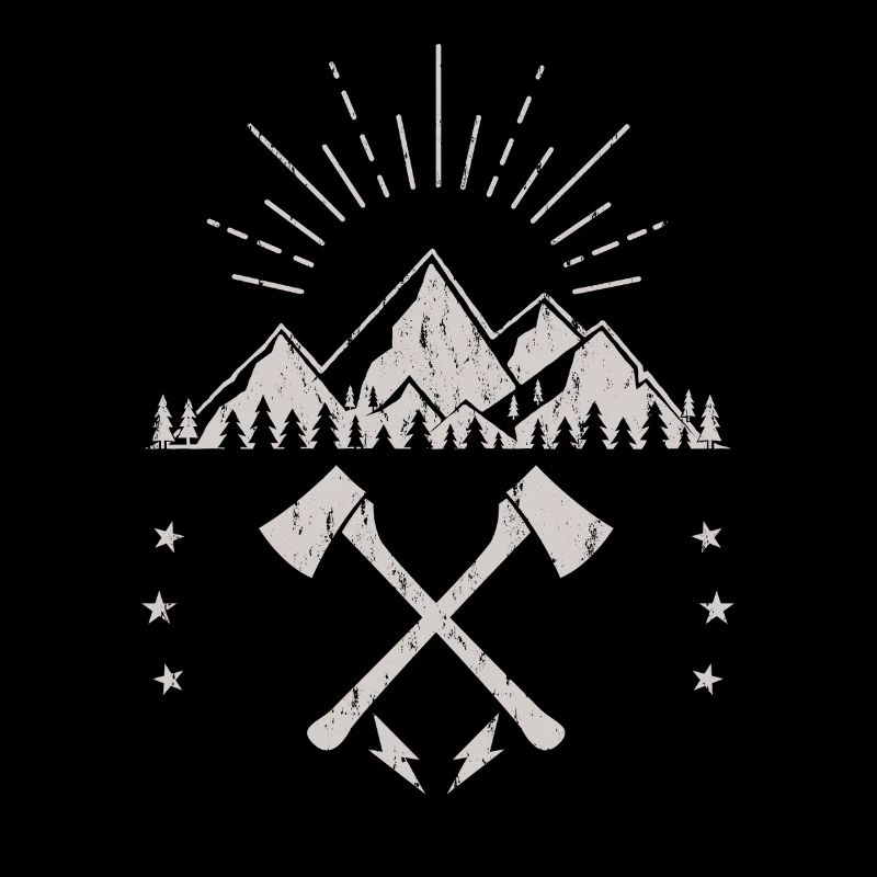 Rugged Mountain Sunrise Axe Emblem