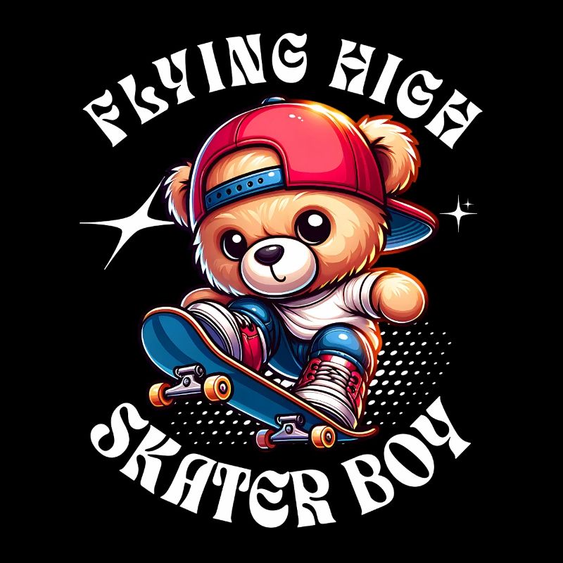 Skater teddy bear on skateboard