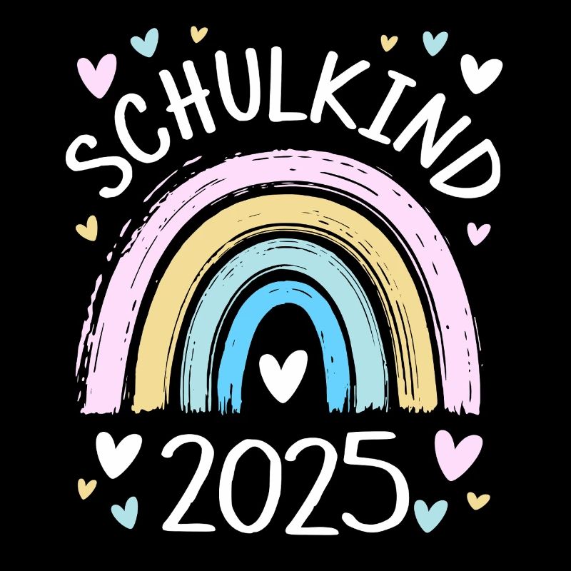 Schulkind 2025 Regenbogen Mädchen Einschulung 2025