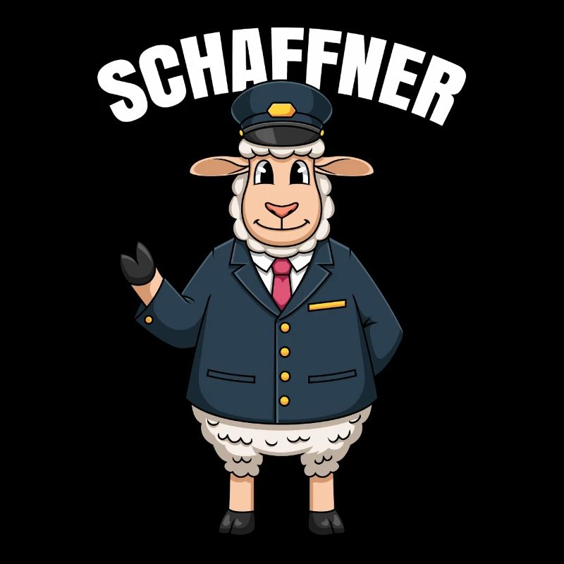 Schafe Bahnfahrer Kontrolleur Schaf Schaffner