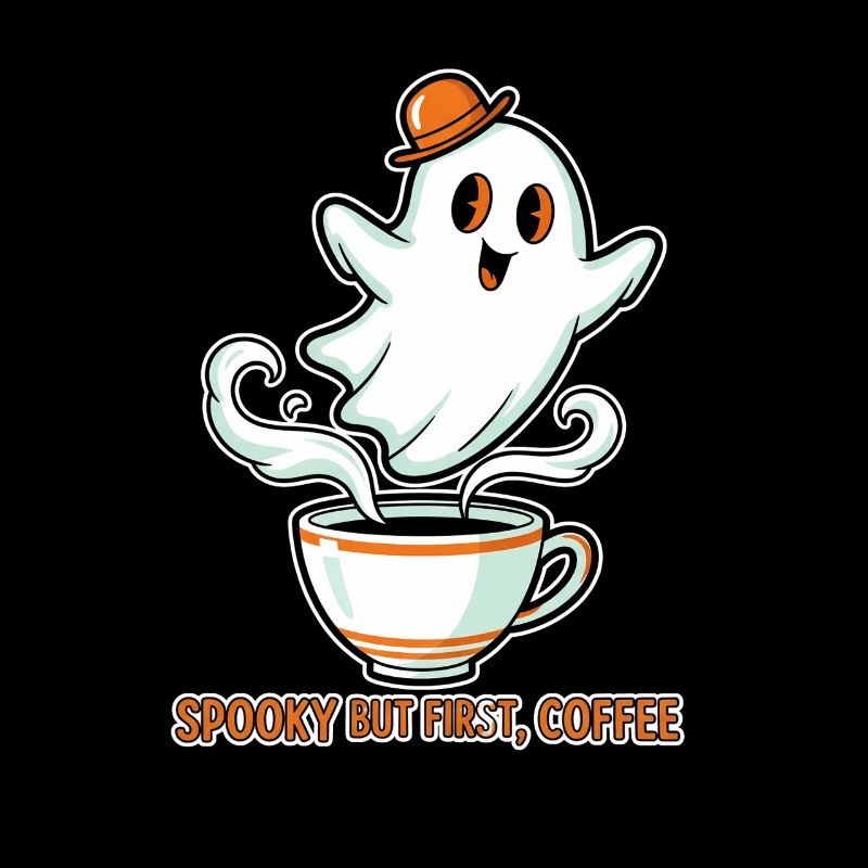 Spooky Ghost with Coffee