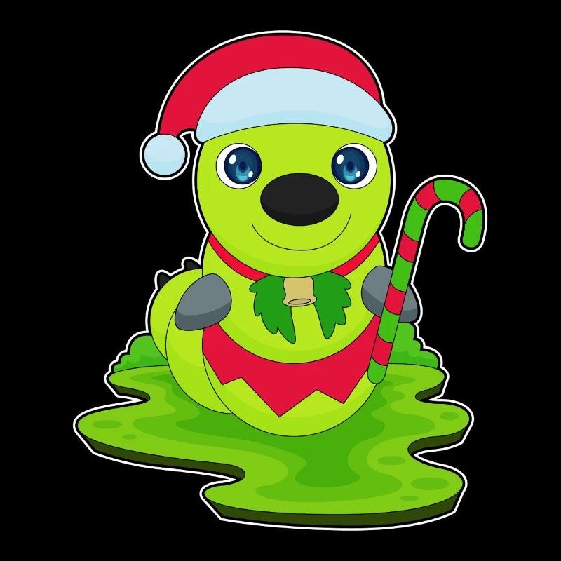 Caterpillar Christmas candy cane