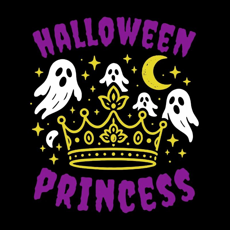 Halloween Princess with Ghosts and Crown