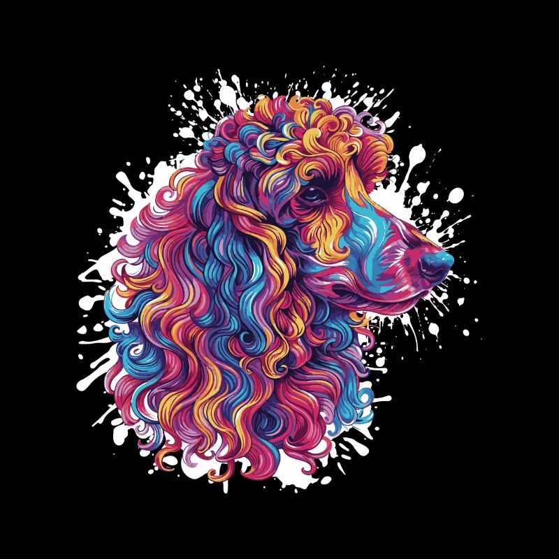 Tête de caniche colorée Artwork
