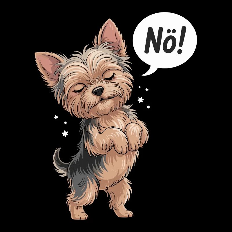 Mignon Yorkshire Terrier avec « Nope ! » Ballon