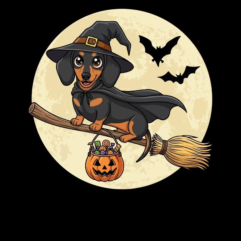 Teckel mignon sorcière Halloween