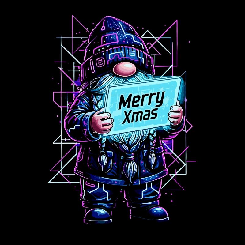 Merry Xmas - Synthwave Gnome 80s Cyberpunk
