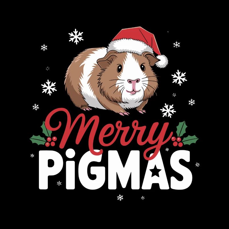 Joyeux Pigmas Noël drôle de cochon d’Inde