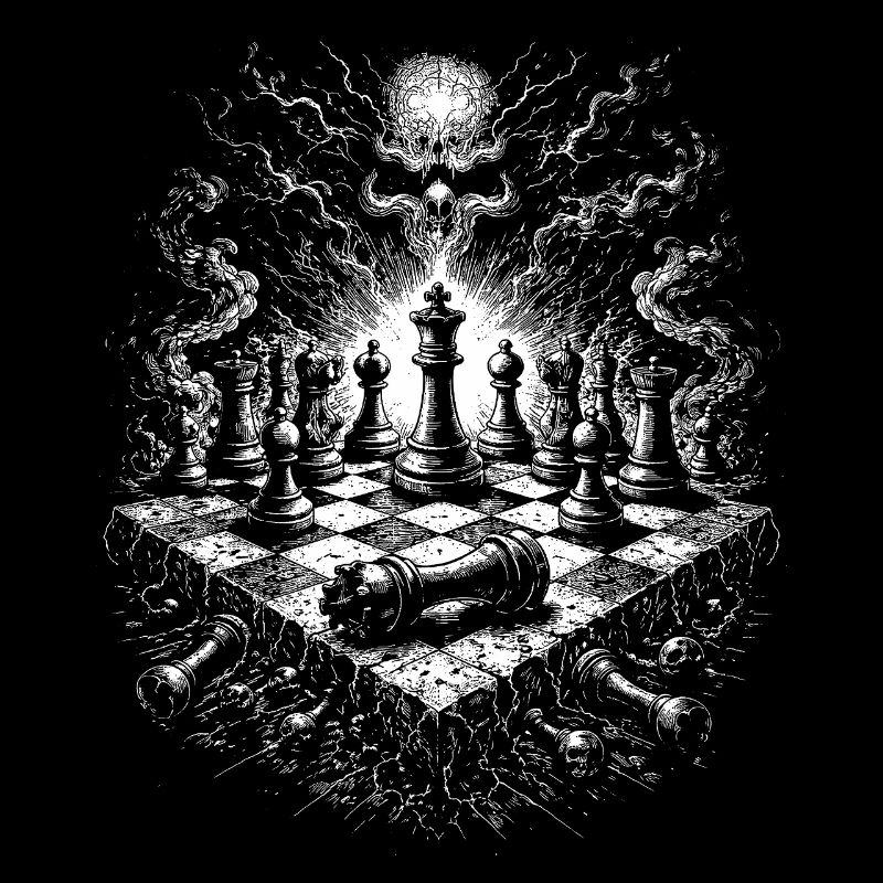 Chess Skull Gothic Board Scene