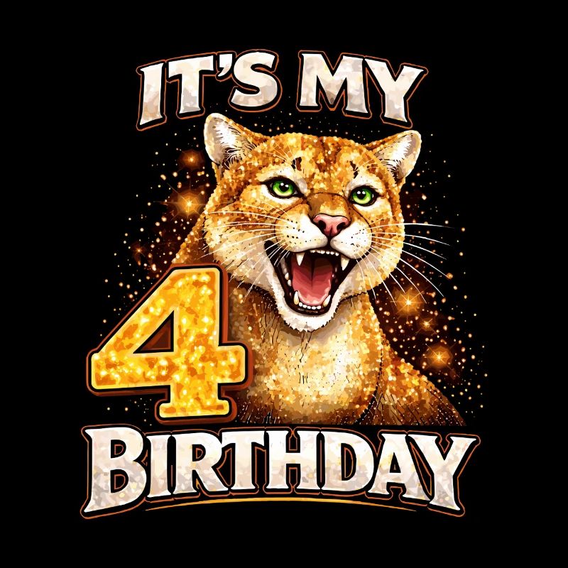 C’est mon 4e anniversaire léopard Kinder Geburtstag