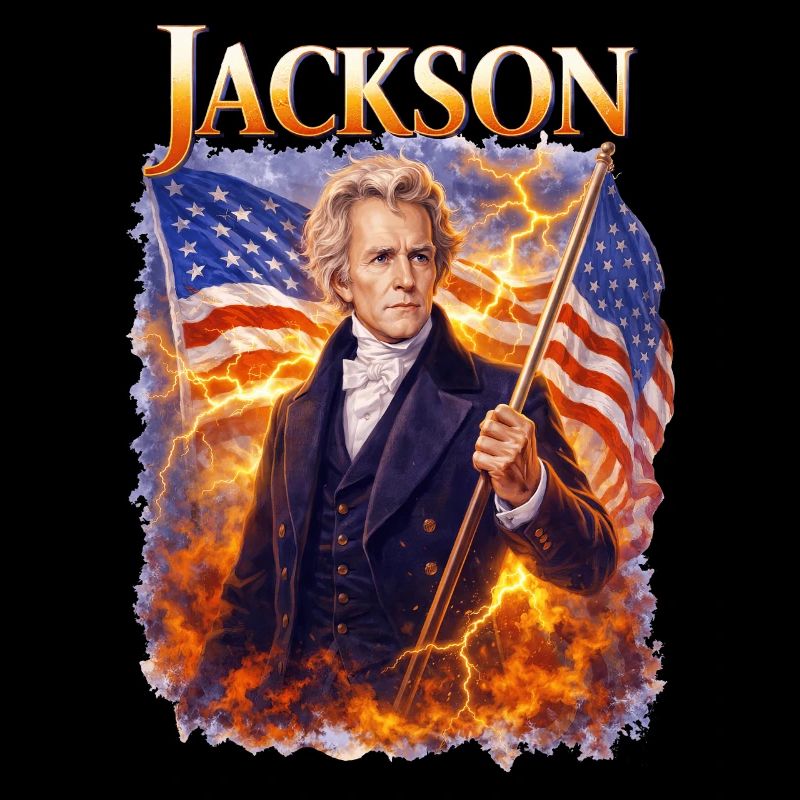Le héros de la liberté de Jackson avec drapeau