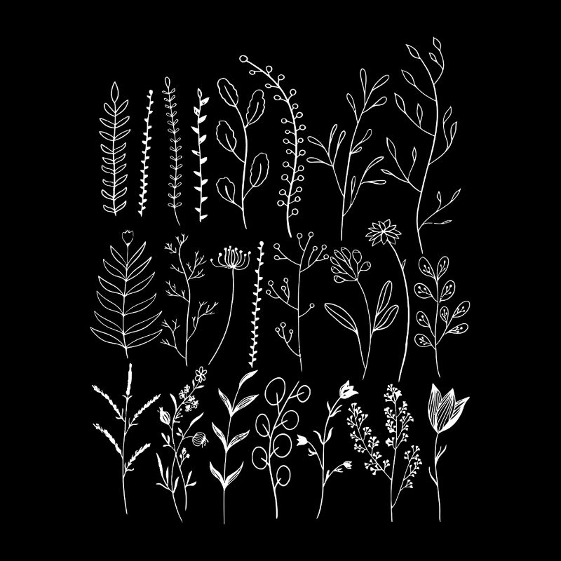 Airy Botanical Sprigs Silhouette