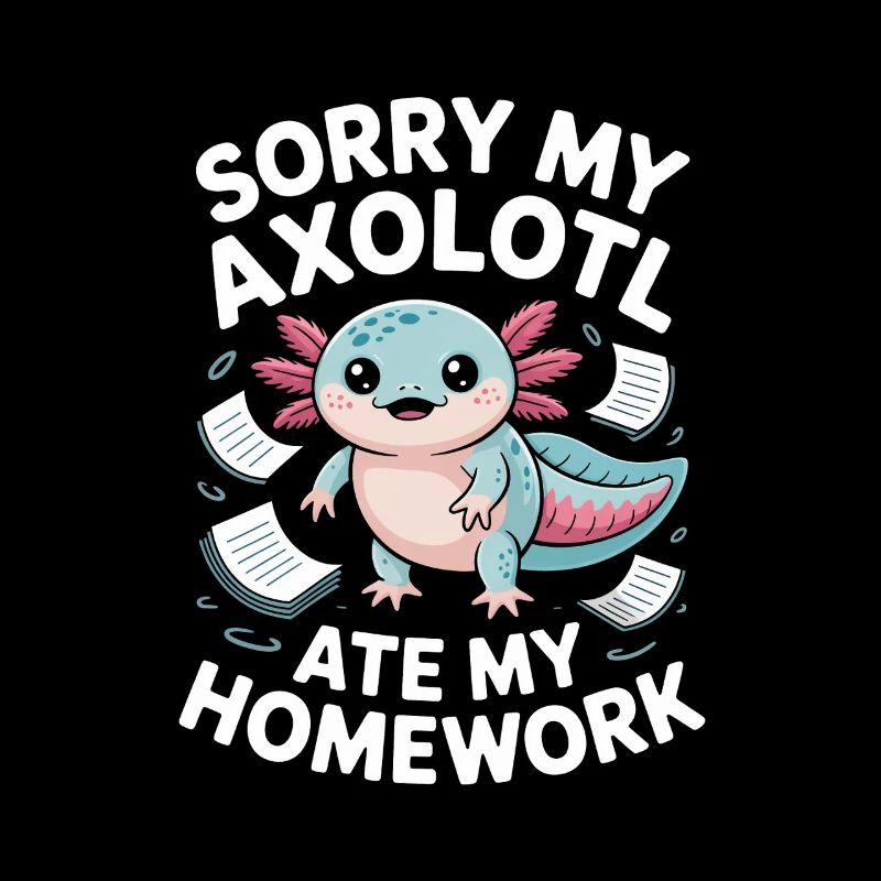 Axolotl Homework Excuse Design