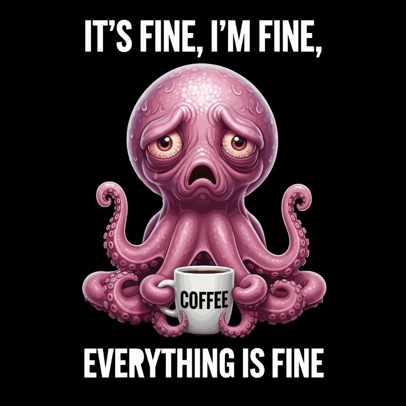 Its Fine In Fine Coffee Octopus Humor