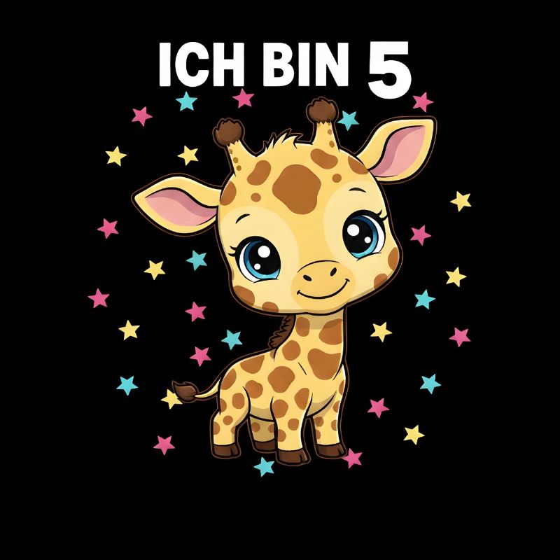 Ich bin 5 - Süßes Giraffe zum 5. Geburtstag