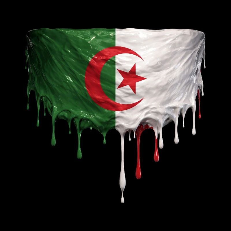 Algerian Flag Drop Art