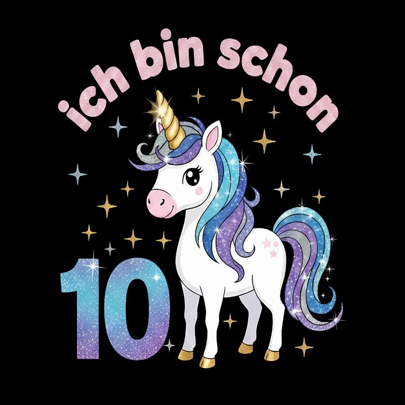 10. Geburtstag Einhorn Mädchen Ich bin schon 10