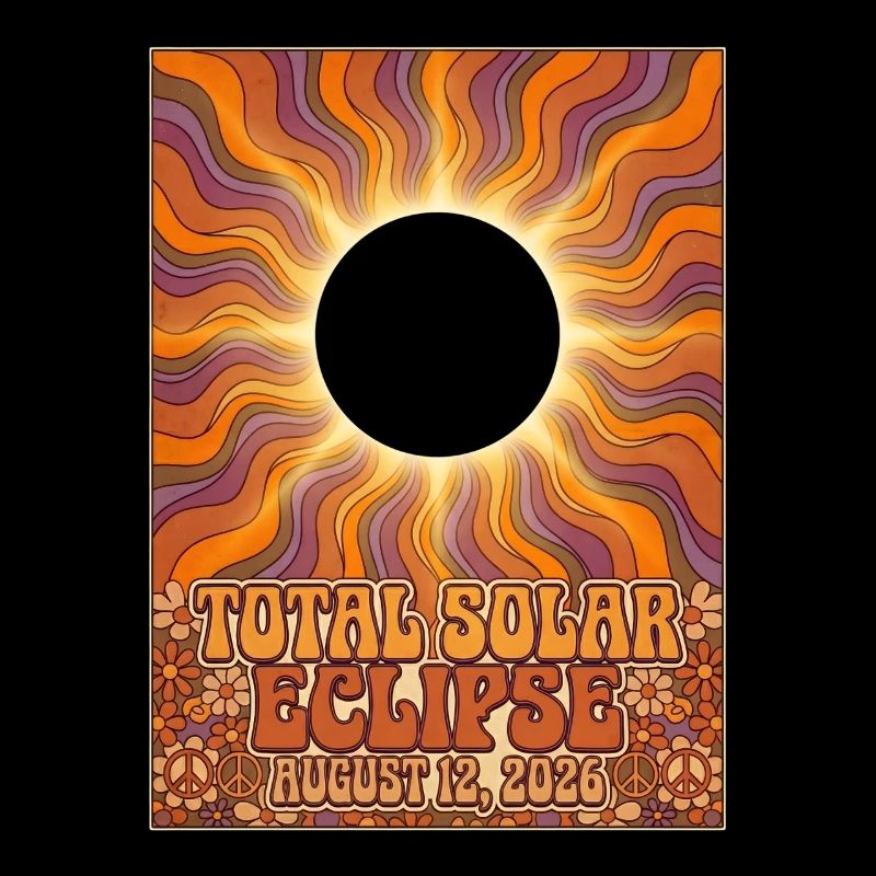 Total Solar Eclipse 2026 Sunburst Poster