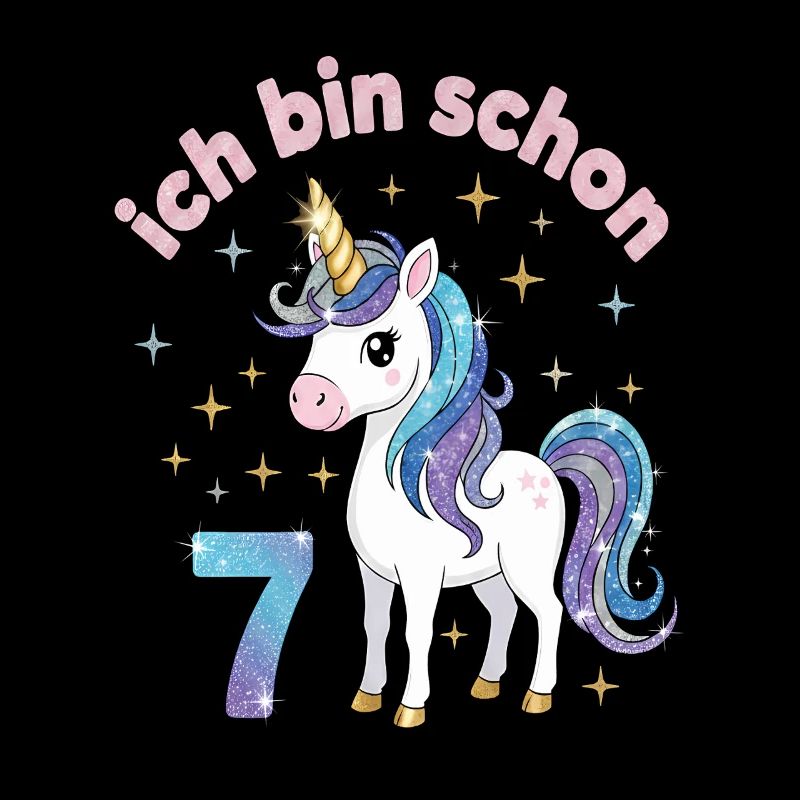 7. Geburtstag Einhorn Mädchen Ich bin schon 7