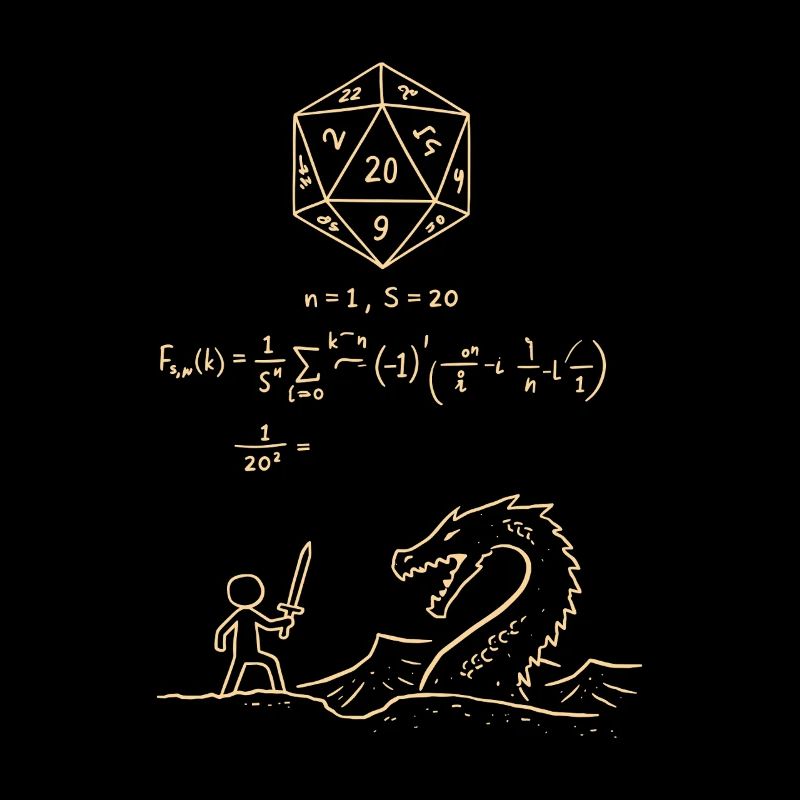 D20 Dice Probability Shirt RPG Nerd Math Fantasy