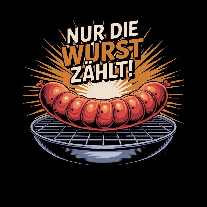  Nur Die Wurst Zählt Grillen BBQ Bratwurst Spruch