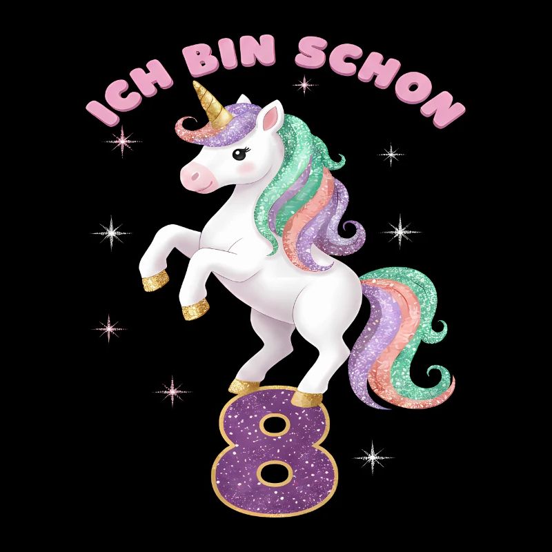 8. Geburtstag Einhorn Mädchen Ich bin schon 8