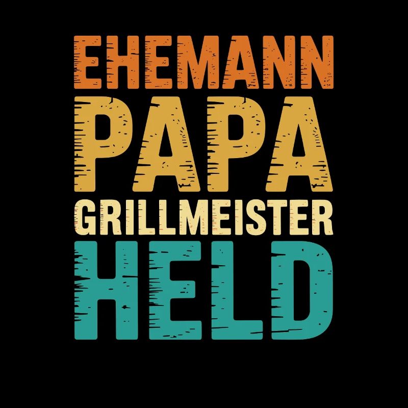 Husband Dad Grill Master Hero Father Retro BBQ