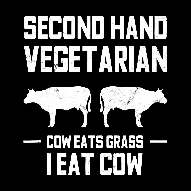 Second Hand Vegetarian Cow Eat Grass