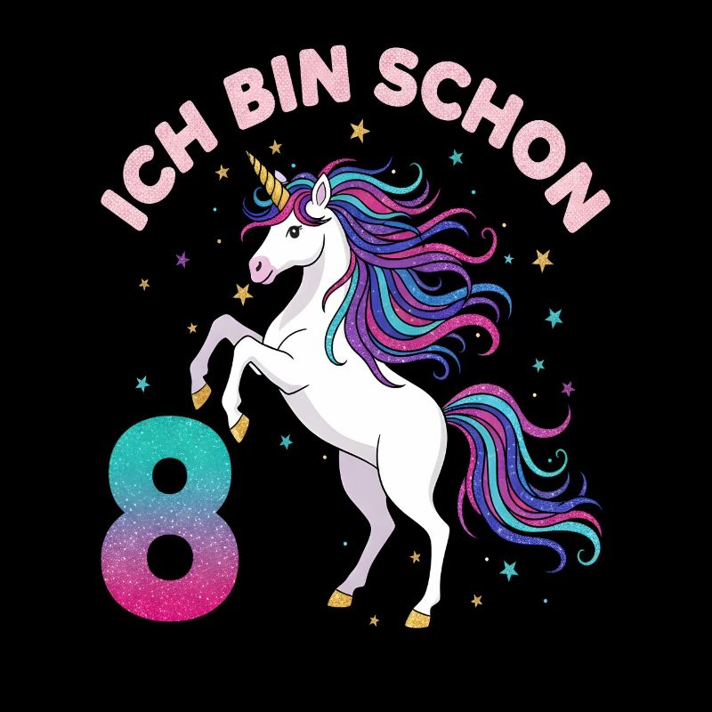 8. Geburtstag Einhorn Mädchen Ich bin schon 8