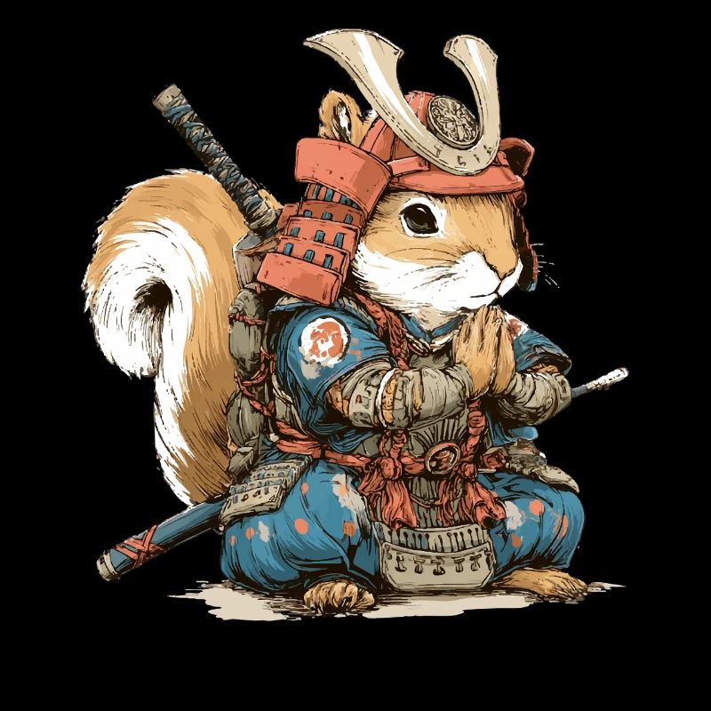Eichhörnchen-Samurai-Rüstung