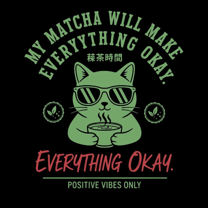 My Matcha Will Make Everything Okay Positive Vibes