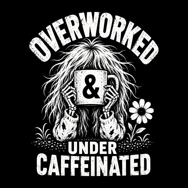 Coffee Overworked Under Caffeinated Shirt