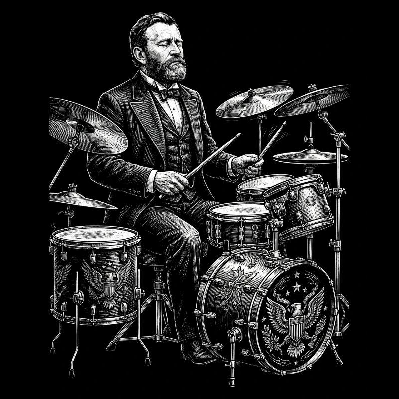 Ulysses S. Grant plays drums
