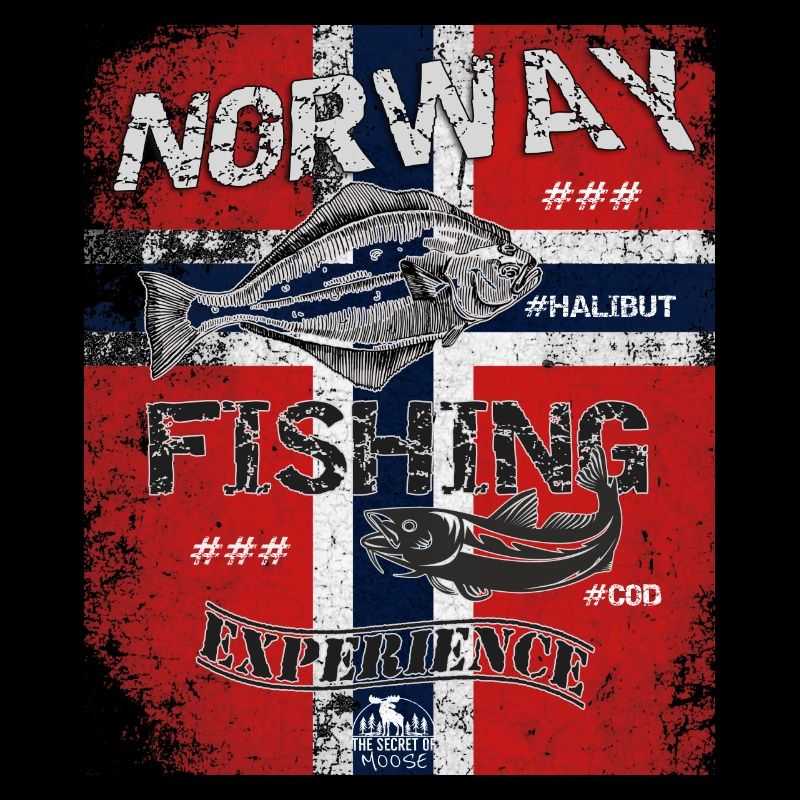Norvège Drapeau de pêche Poisson de pêche Design