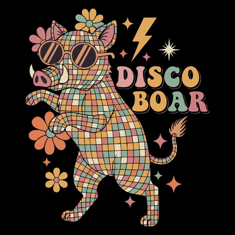 Techno Disco Boar Disco Ball Party Funny