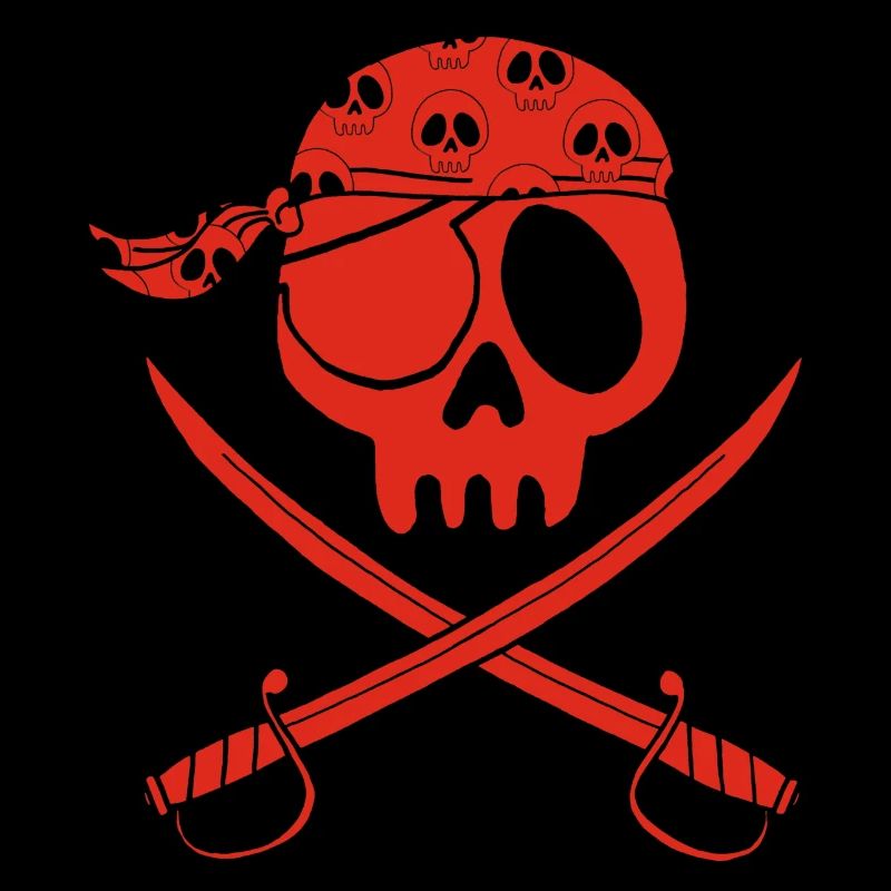 Red pirate skull