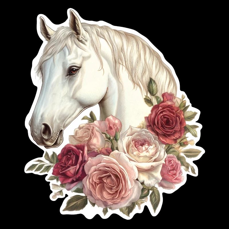 Cheval avec des fleurs