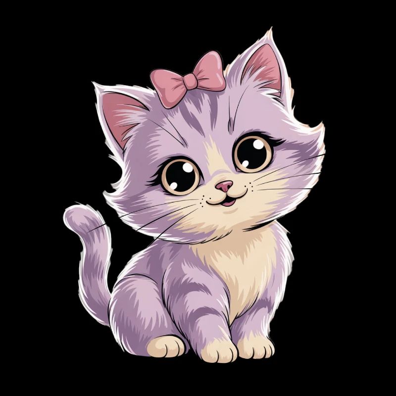Kitten with bow - customizable
