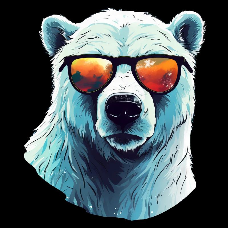 Cool polar bear with sunglasses