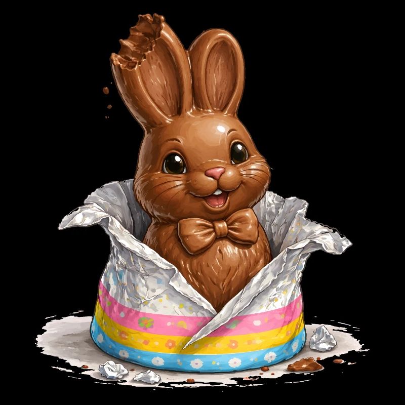 Chocolate bunny in Easter egg